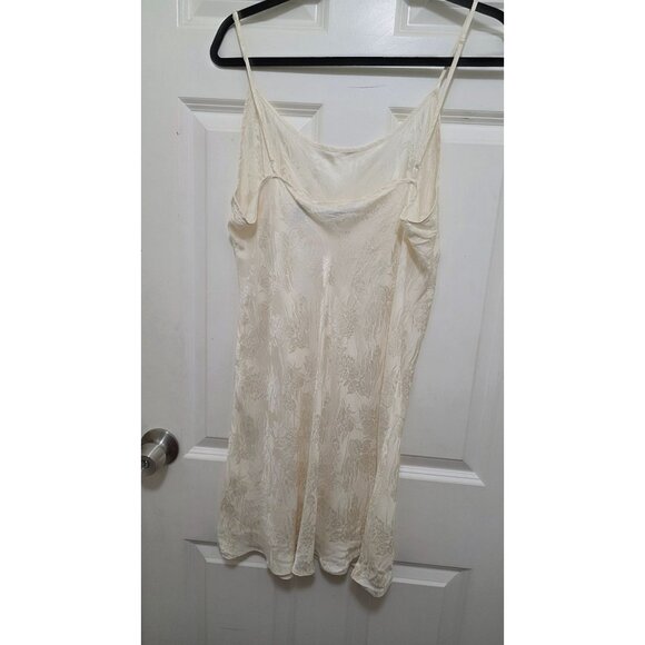 Private Luxuries Women Plus Size Ivory Floral 100% Silk Slip Pajama Dress XXL - Picture 3 of 10